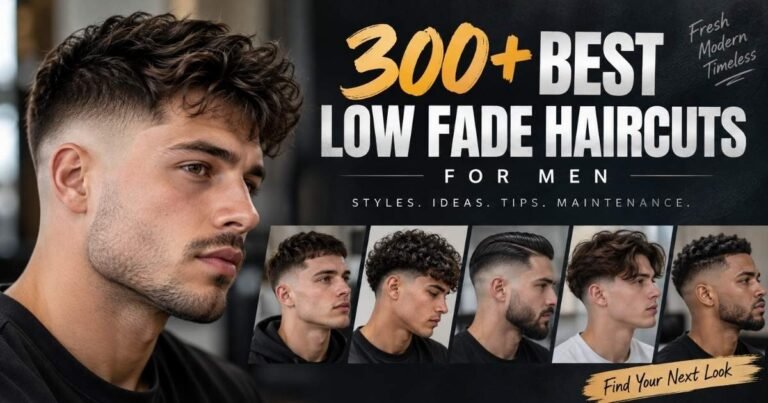 300+ best low fade haircuts for men featuring modern, classic, textured, curly, and long-top styles