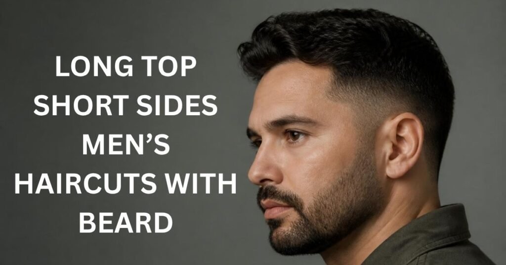 Three-quarter view of a man with a taper fade blending into a short groomed beard and a textured top